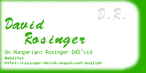 david rosinger business card